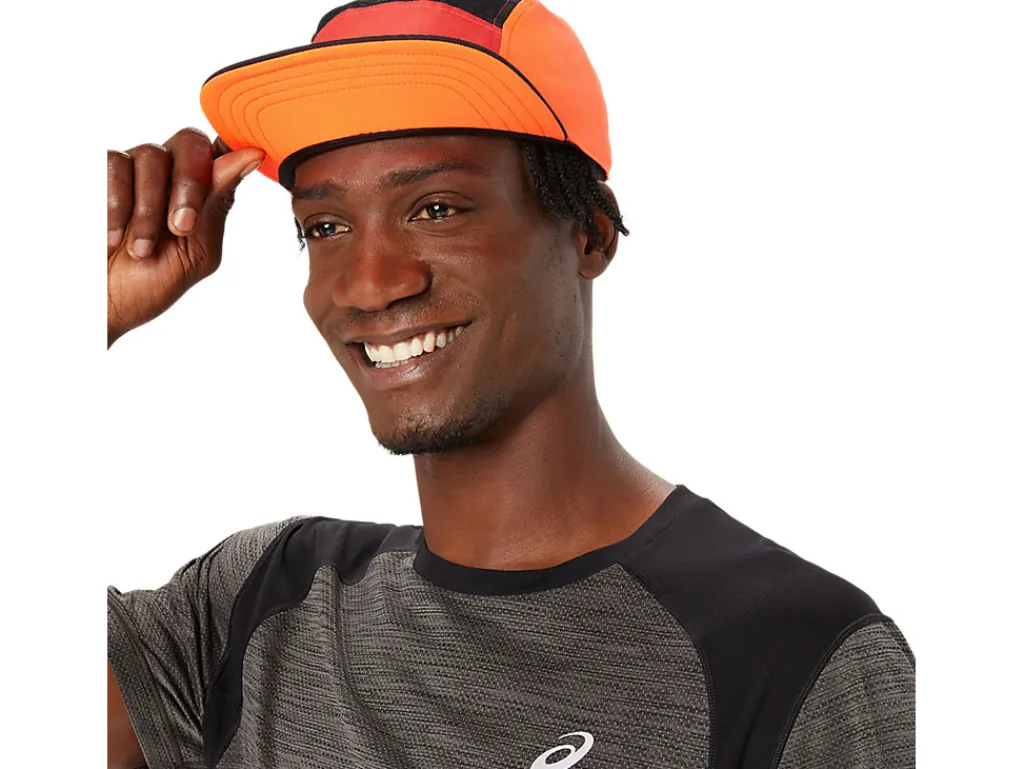 asics__panel_cap_4.webp ASICS Hardlopen | Hoofddeksels> 5 PANEL CAP Sunrise Red/True Red/Perf Black