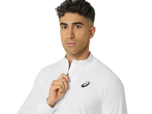 ASICS Kleding | Tennis>COURT LS ZIP TOP Brilliant White/Brilliant White