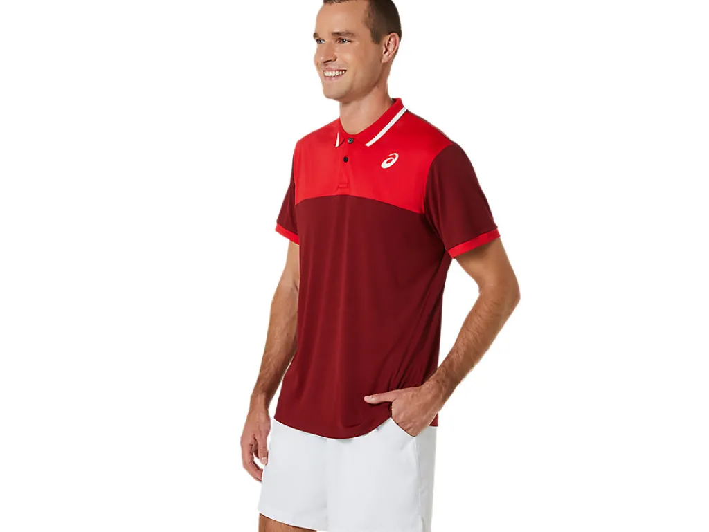 court_polo_shirt_2-1.webp ASICS Kleding | Tennis>COURT POLO SHIRT Beet Juice/Classic Red