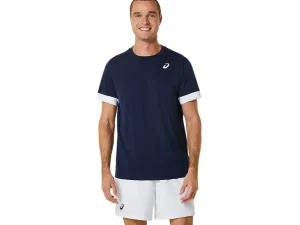ASICS Kleding | Tennis>COURT SS TOP Midnight/Brilliant White