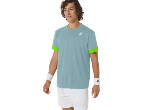 ASICS Kleding | Tennis>COURT SS TOP Teal Tint/Electric Lime