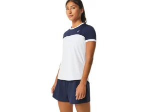 ASICS Kleding | Tennis>COURT SS TOP Brilliant White/Midnight