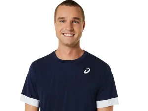ASICS Kleding | Tennis>COURT SS TOP Midnight/Brilliant White