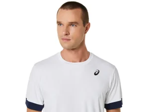 ASICS Kleding | Tennis>COURT SS TOP Brilliant White/Midnight
