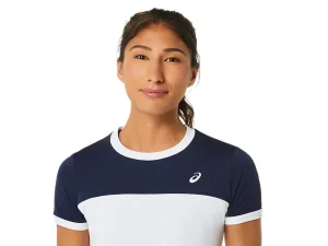ASICS Kleding | Tennis>COURT SS TOP Brilliant White/Midnight