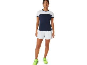 ASICS Kleding | Tennis>COURT SS TOP Midnight/Brilliant White