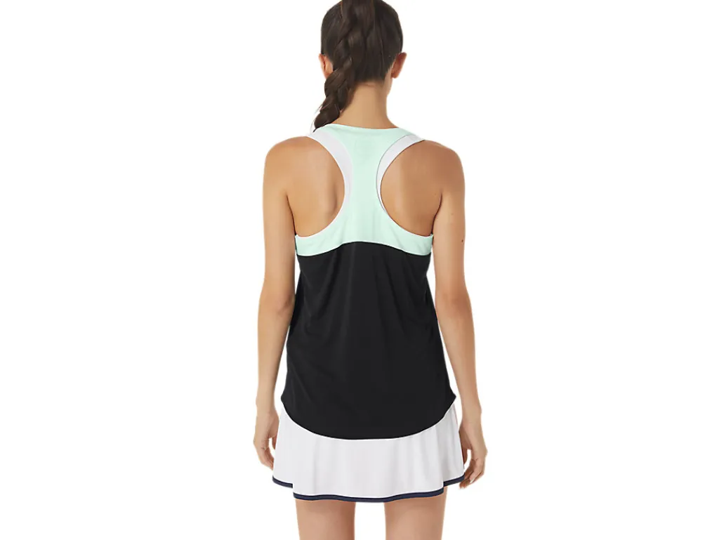 court_tank_1.webp ASICS Kleding | Shirts met korte mouwen>COURT TANK Performance Black/Mint Tint