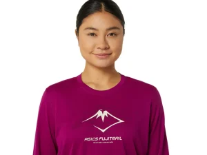 ASICS Kleding | Trail running>FUJITRAIL LOGO LS TOP Blackberry/Birch