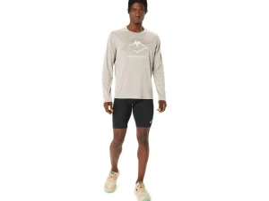 ASICS Kleding | Trail running>FUJITRAIL LOGO LS TOP Moonrock/Mantle Green/Oatmeal