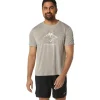 ASICS Kleding | Trail running>FUJITRAIL LOGO SS TOP Moonrock/Mantle Green/Oatmeal