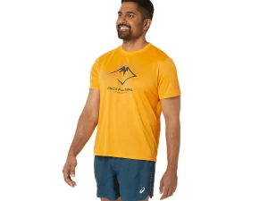 ASICS Kleding | Trail running>FUJITRAIL LOGO SS TOP Fellow Yellow/Lichen Green/Graphite Grey