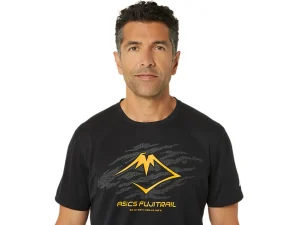 ASICS Kleding | Trail running>FUJITRAIL LOGO SS TOP Performance Black/Carbon/Fellow Yellow