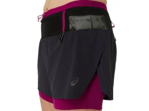 ASICS Kleding | Trail running>FUJITRAIL 2-N-1 SHORT Performance Black/Blackberry