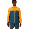 ASICS Trail running | Kleding>FUJITRAIL PACKABLE JACKET Fellow Yellow/Magnetic Blue