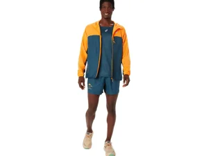ASICS Trail running | Kleding>FUJITRAIL PACKABLE JACKET Fellow Yellow/Magnetic Blue