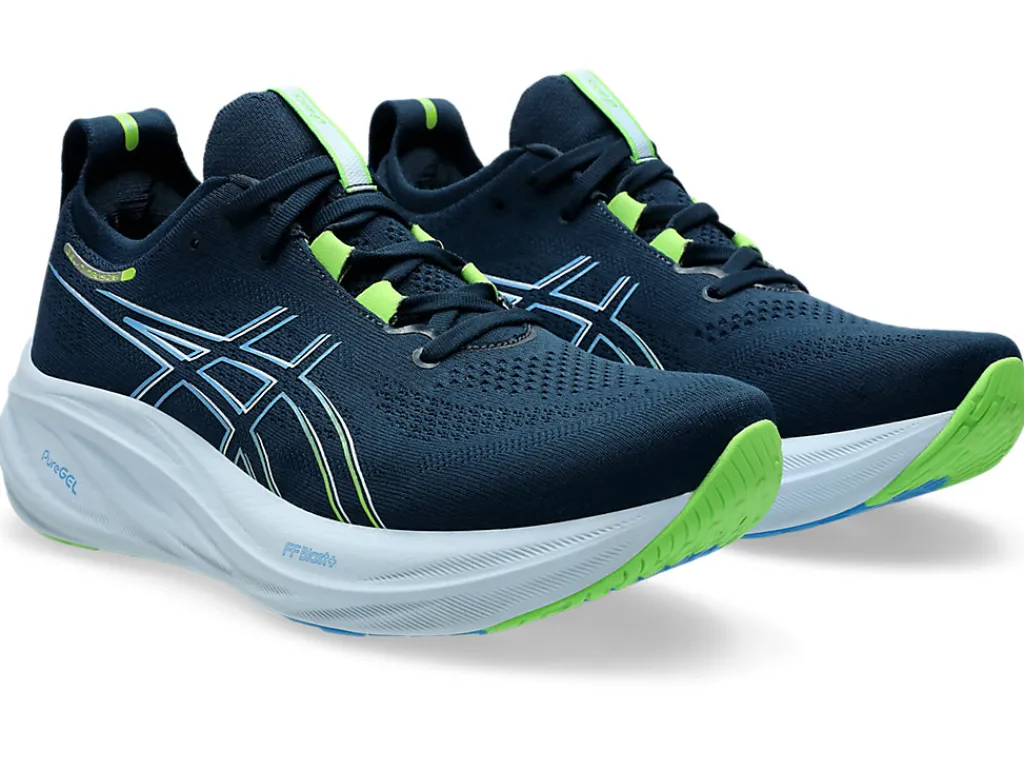 gelnimbus__1.webp ASICS Hardloopschoenen | Hardlopen>GEL-NIMBUS 26 French Blue/Electric Lime