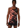 ASICS Atletiek | Shirts met korte mouwen>MEN LIGHT GRAPHIC SINGLET Performance Black/Sunrise Red