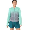 ASICS Kleding | Hardlopen>NAGINO RUN SEAMLESS JACKET Aurora Green/Blue Expanse
