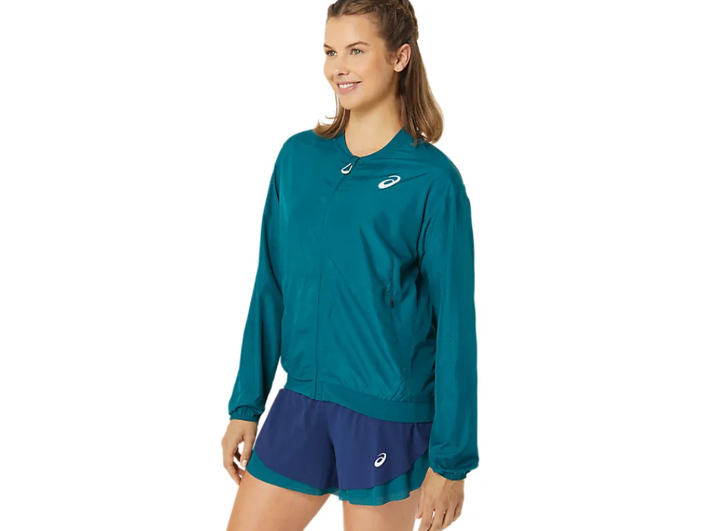 nagino_tennis_bomber_jack_2.webp ASICS Kleding | Jassen en vesten>NAGINO TENNIS BOMBER JACKET Rich Teal
