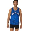 ASICS Kleding | Hardlopen>NATIONS RUN SINGLET Blue