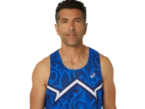 ASICS Kleding | Hardlopen>NATIONS RUN SINGLET Blue