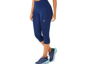 ASICS Kleding | Hardlopen>ROAD HIGH WAIST CAPRI TIGHT Blue Expanse