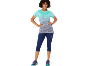 ASICS Kleding | Hardlopen>ROAD HIGH WAIST CAPRI TIGHT Blue Expanse