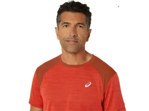 ASICS Kleding | Hardlopen>ROAD SS TOP True Red/Spice Latte