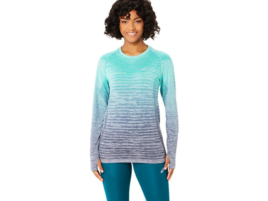 seamless_ls_top_0-2.webp ASICS Kleding | Hardlopen>SEAMLESS LS TOP Aurora Green/Blue Expanse