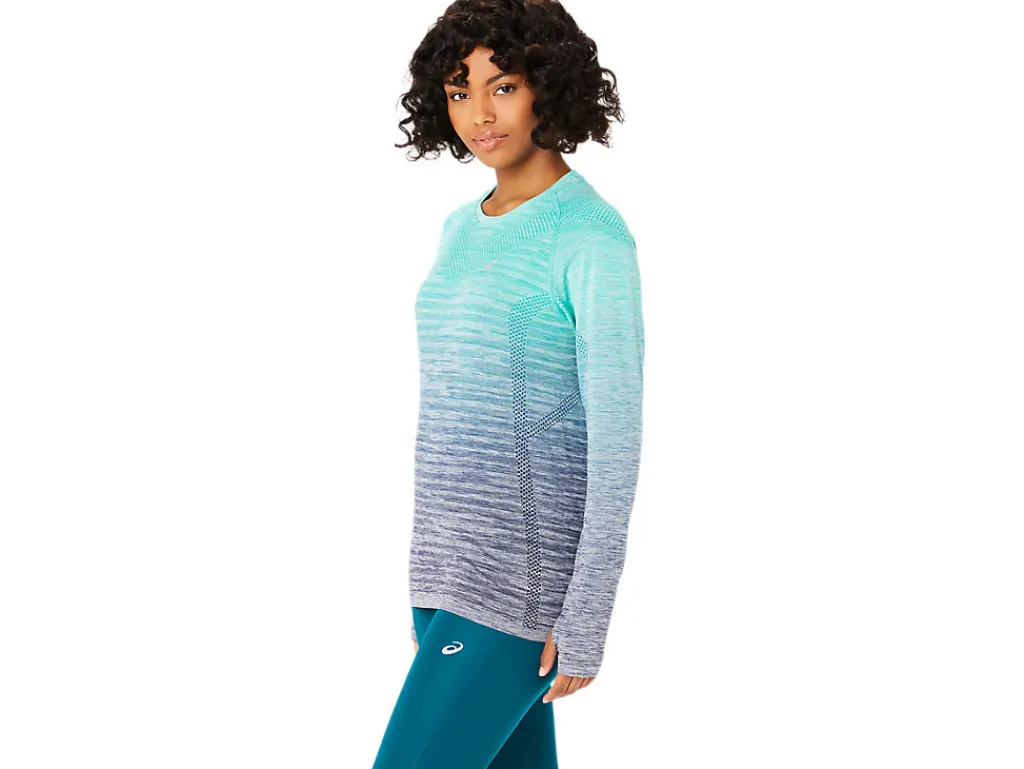 seamless_ls_top_2-2.webp ASICS Kleding | Hardlopen>SEAMLESS LS TOP Aurora Green/Blue Expanse