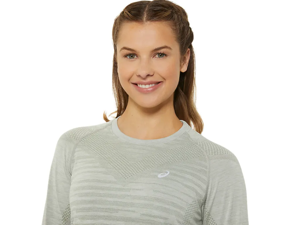 seamless_ls_top_3.webp ASICS Kleding | Hardlopen>SEAMLESS LS TOP Mantle Green/Olive Grey