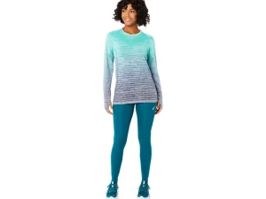 ASICS Kleding | Hardlopen>SEAMLESS LS TOP Aurora Green/Blue Expanse