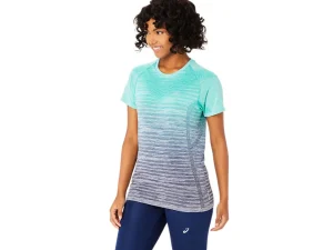 ASICS Kleding | Hardlopen>SEAMLESS SS TOP Aurora Green/Blue Expanse