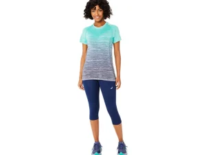 ASICS Kleding | Hardlopen>SEAMLESS SS TOP Aurora Green/Blue Expanse