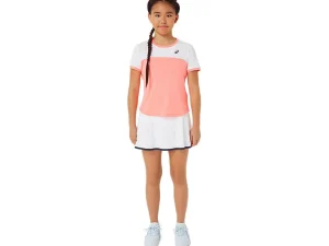 ASICS Kleding | Tennis>TENNIS SS TOP Guava/Brilliant White